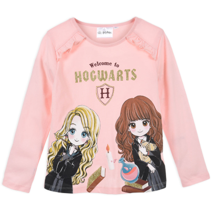 Dievčenské tričko HARRY POTTER HOGWARTS ružové