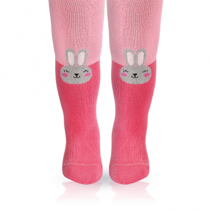 Vzorované pančuchy pre dievčatá WOLA ZAJAČIK ružové pink