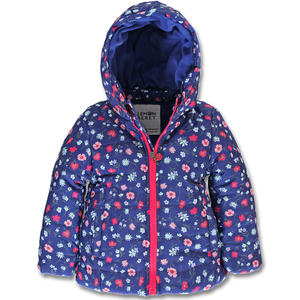 Dievčenská bunda LEMON BERET KVETINKY modrá