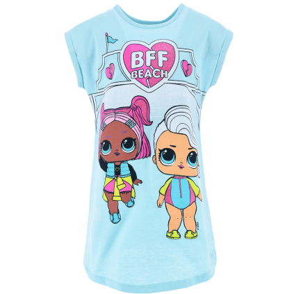 Dievčenská nočná košeľa L.O.L.SURPRISE BEACH tyrkysová