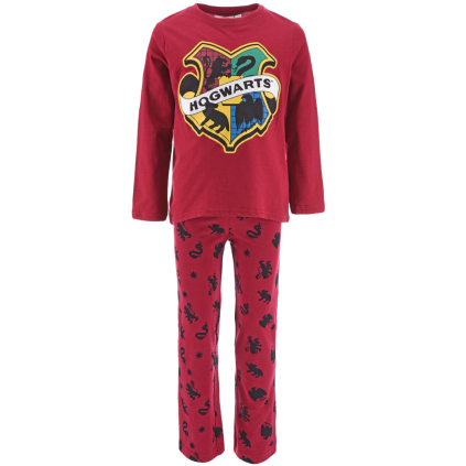 Chlapčenské pyžamo HARRY POTTER HOGWARTS vínové