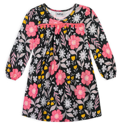 Dievčenské šaty NANAI KVETY neon