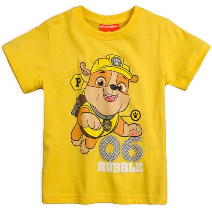Chlapčenské tričko PAW PATROL RUBBLE žlté