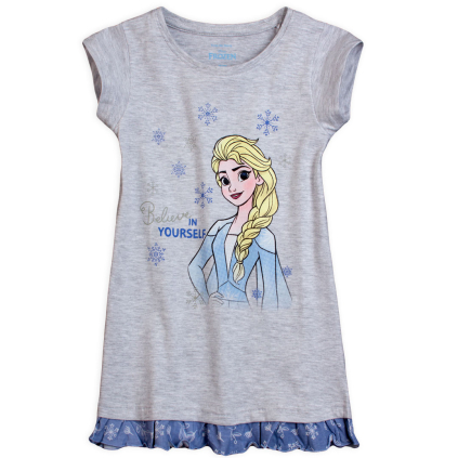 Dievčenská nočná košeľa DISNEY FROZEN ELSA šedá