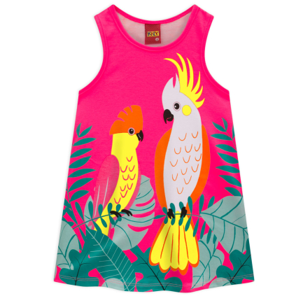 Dievčenské šaty KYLY PAPAGÁJE ružové neon