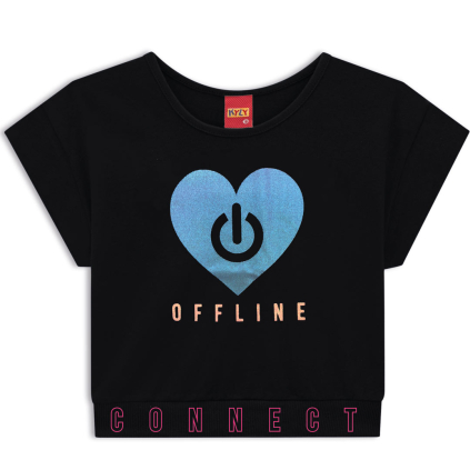 Dievčenský crop top KYLY OFFLINE čierny