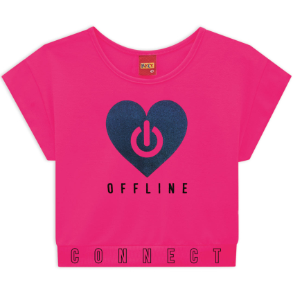 Dievčenský crop top KYLY OFFLINE ružový neon