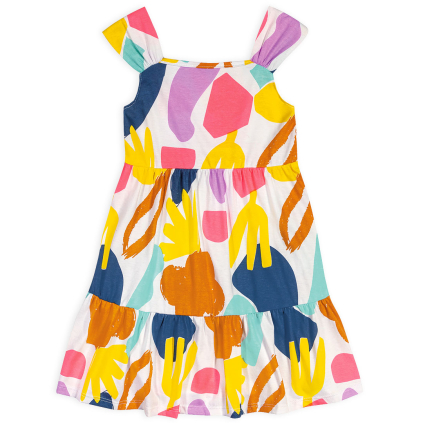 Dievčenské šaty NANAI CRAZY COLOURS biele