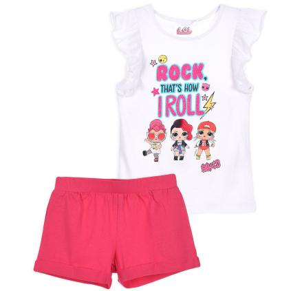 Dievčenský komplet L.O.L SURPRISE ROCK biely