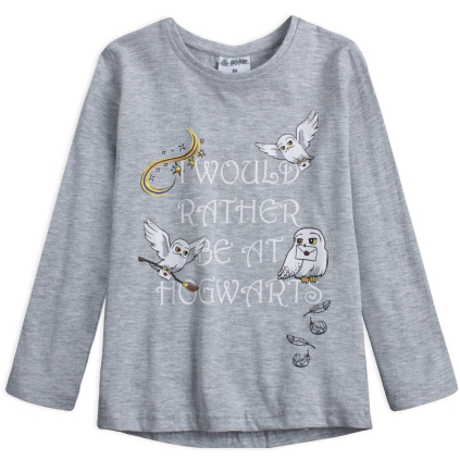 Dievčenské tričko HARRY POTTER SOVA HEDVIGA šedé