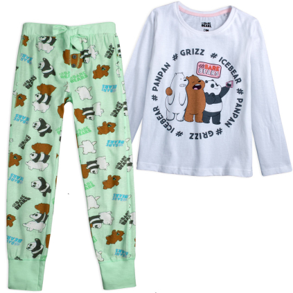 Dievčenské pyžamo WE BARE BEARS zelené