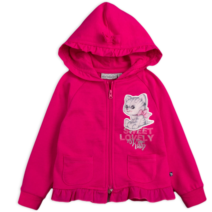 Detská mikina Mix´nMATCH MAČIČKA tmavo ružová