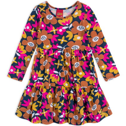 Dievčenské šaty KYLY FLORES tmavo modré