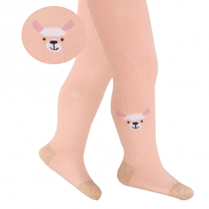 Vzorované pančuchy WOLA LAMA ružové