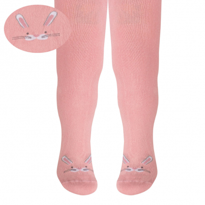 Dievčenské vzorované pančuchy WOLA ZAJAČIK ružové