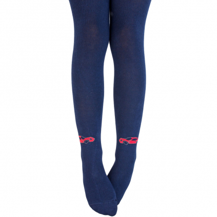 Chlapčenské vzorované pančuchy WOLA AUTO modré