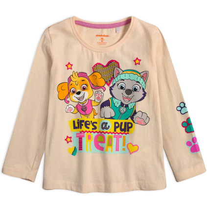 Dievčenské tričko PAW PATROL TREAT púdrové