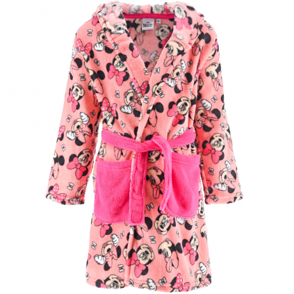 Dievčenský župan DISNEY MINNIE s mašľou ružový