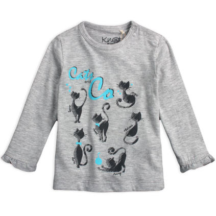 Dievčenské tričko KNOT SO BAD CATS šedé