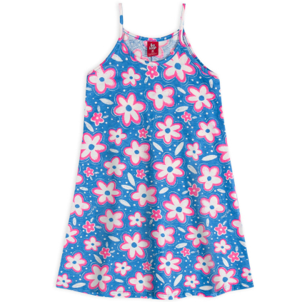 Dievčenské šaty BEE LOOP KVIETKY modré