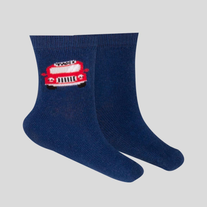 Chlapčenské vzorované ponožky WOLA TAXI modré