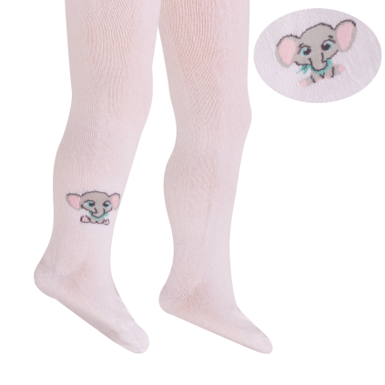 Dievčenské vzorované pančuchy WOLA SLŮNĚ biele