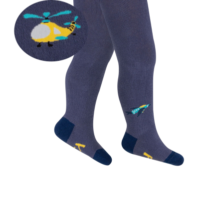 Chlapčenské vzorované pančuchy WOLA LIETADLÁ modré