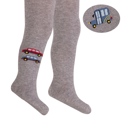Chlapčenské vzorované pančuchy WOLA AUTA šedé