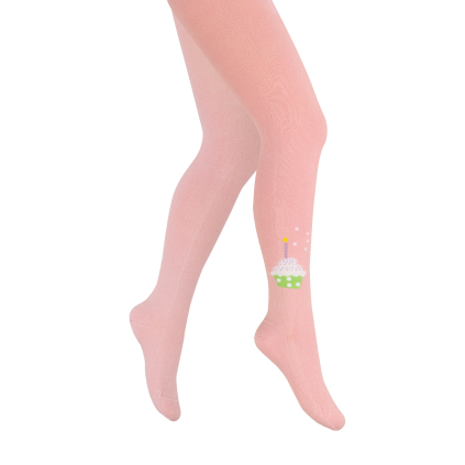 Dievčenské vzorované pančuchy WOLA CELEBRATE ružové