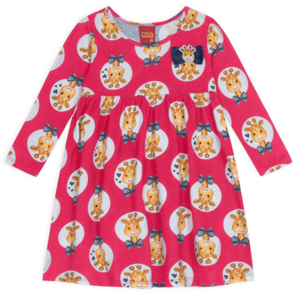 Dievčenské šaty KYLY ŽIRAFY ružové