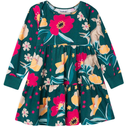 Dievčenské šaty NANAI KLOKAN zelené
