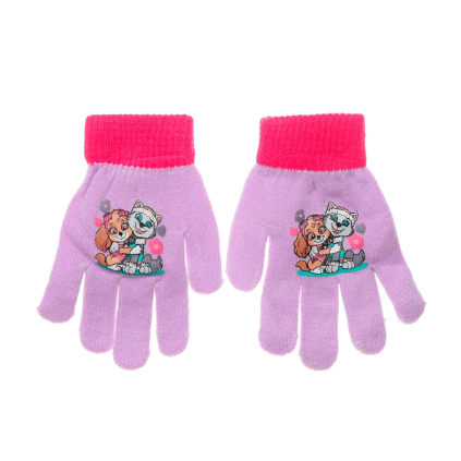 Dievčenské rukavice PAW PATROL SKYE a EVEREST fialové