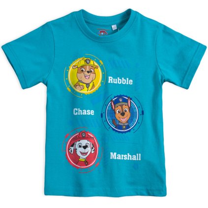 Chlapčenské tričko PAW PATROL MASTERS tyrkysové