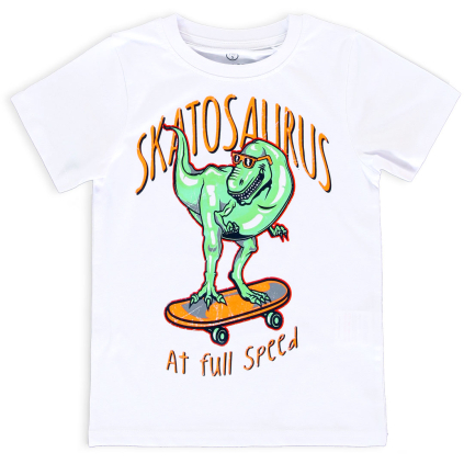 Chlapčenské tričko LEMON BERET SKATOSAURUS biele