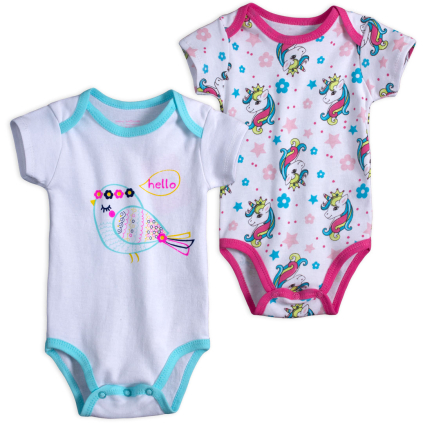 Dojčenské body MINI-MOME VTÁČIK, JEDNOROŽEC