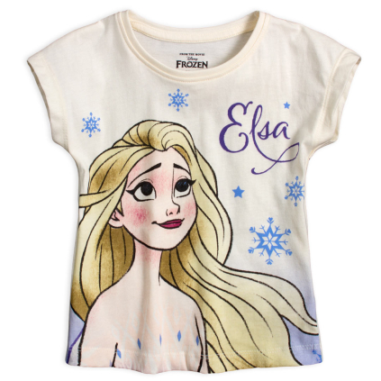 Dievčenské tričko DISNEY FROZEN ELSA krémové