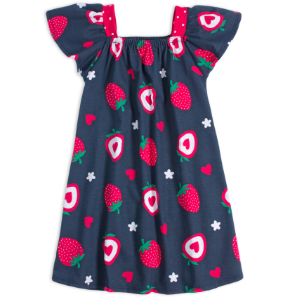 Dievčenské šaty KYLY JAHÔDKY modré
