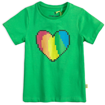 Dievčenské tričko LEMON BERET SRDCE zelené