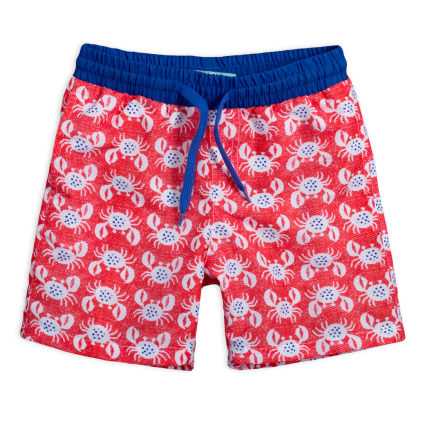 Chlapčenské kúpacie šortky KNOT SO BAD KRABY červené