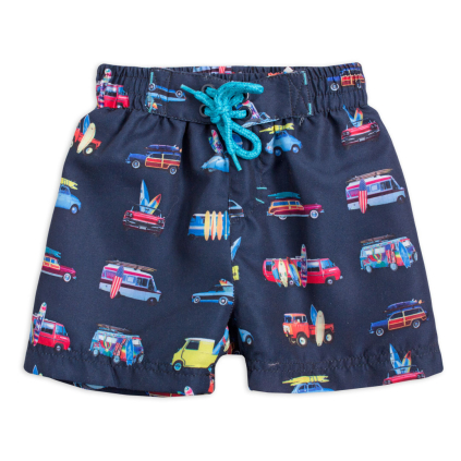 Chlapčenské kúpacie šortky LEMON BERET AUTA tmavo modré