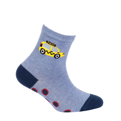 Chlapčenské vzorované ponožky WOLA TAXI modrý melír