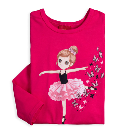 Dievčenské tričko KYLY BALETKA tmavo ružové