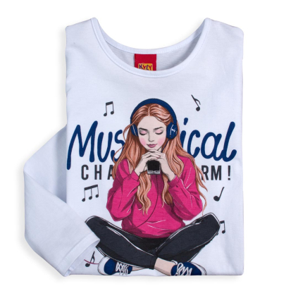 Dievčenské tričko KYLY MUSICAL CHARM biele
