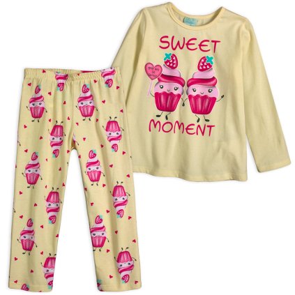 Dievčenské pyžamo svietiace v tme KYLY SWEET MOMENT žlté