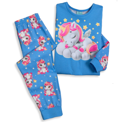 Dievčenské pyžamo svietiace v tme KYLY JEDNOROŽEC modré