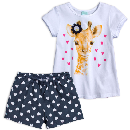 Dievčenské pyžamo KYLY ŽIRAFA biele