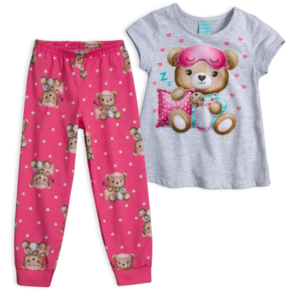 Dievčenské pyžamo svietiace v tme KYLY MEDVEDÍK šedé