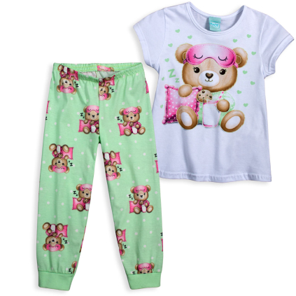 Dievčenské pyžamo svietiace v tme KYLY MEDVEDÍK biele