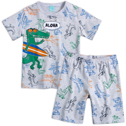 Chlapčenské pyžamo svietiace v tme KYLY ALOHA šedé