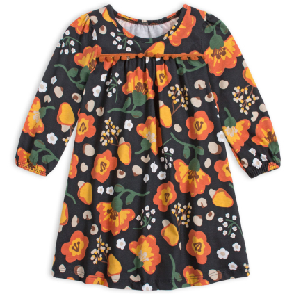 Dievčenské šaty NANAI NICE FLOWERS čierne